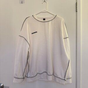 DAZY Oversized Letter Embroidery Drop Shoulder Sweater – Unisex XL Casual Street